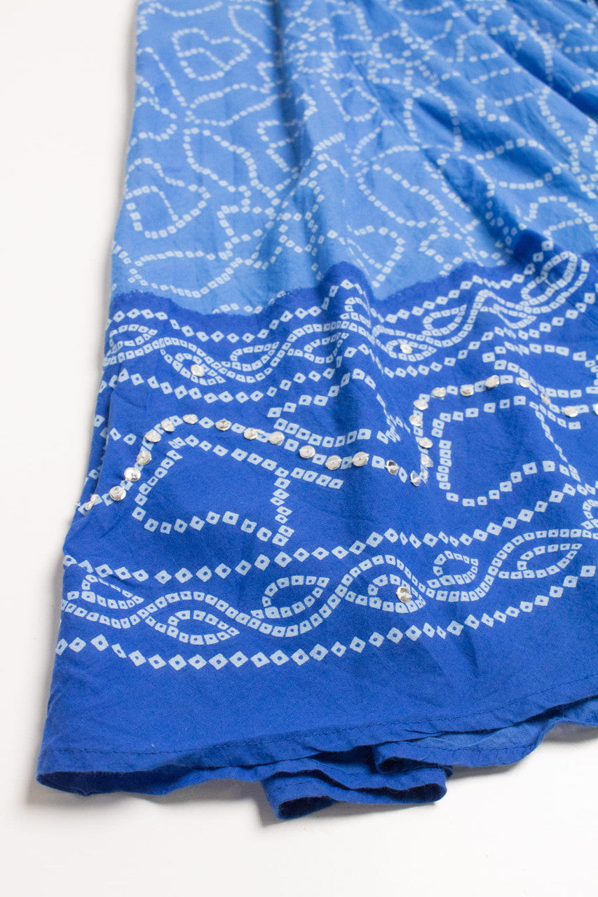 Blue Sequin Detail Festival Maxi Skirt 542