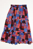 Blue & Red Patchwork Festival Maxi Skirt 545