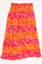 Vintage Orange & Pink Festival Maxi Skirt 547