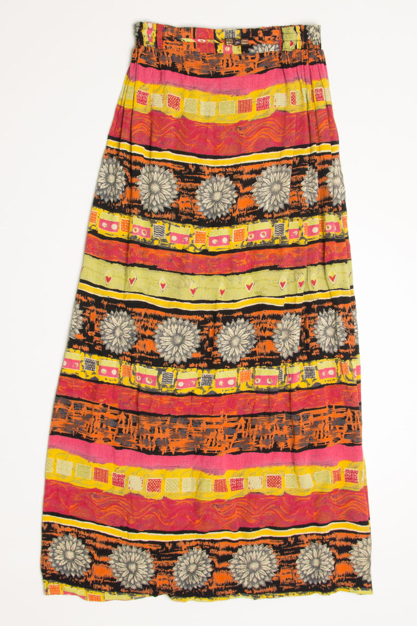 Vintage Daisy Festival Maxi Skirt 554