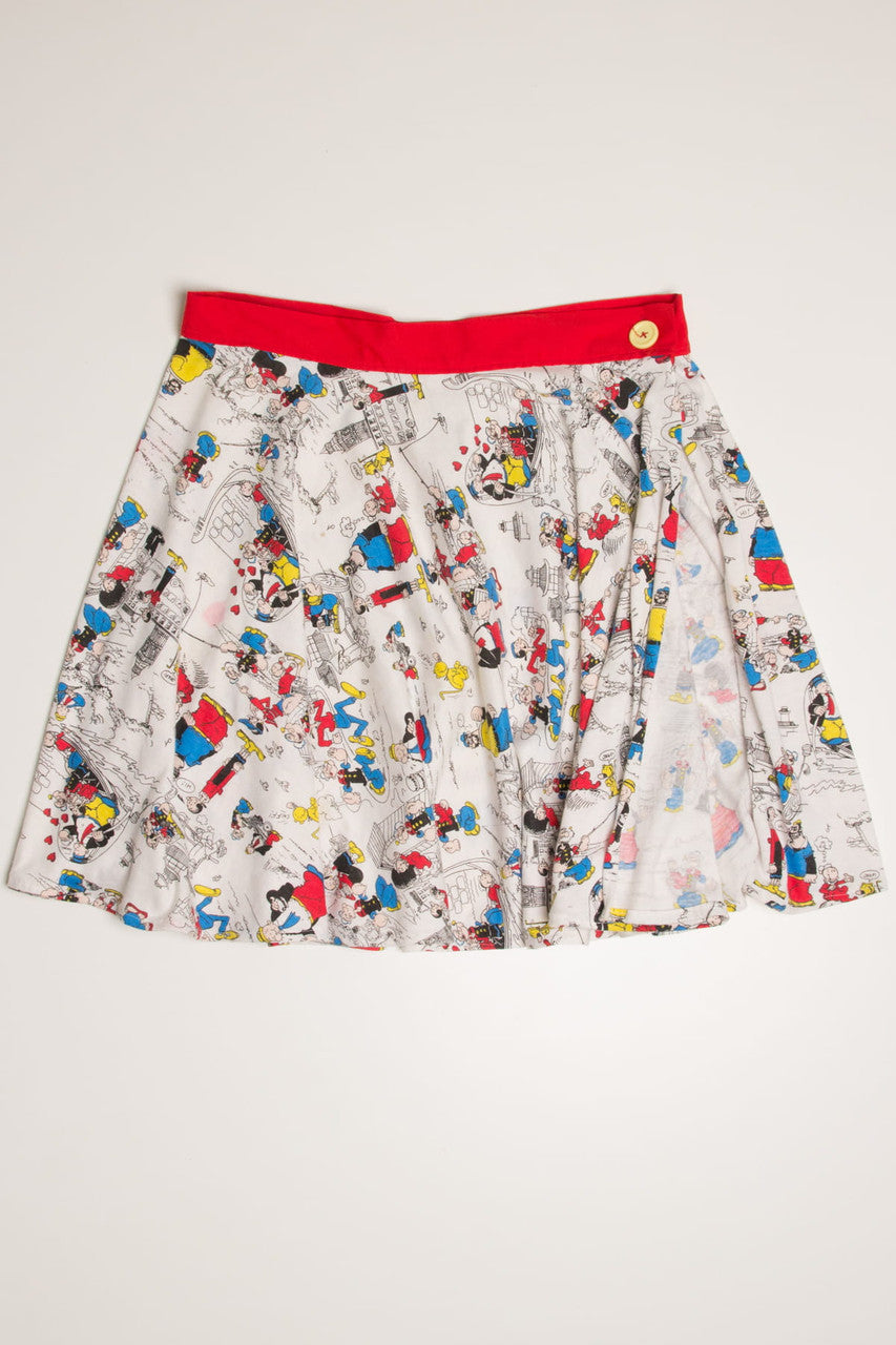 Vintage Popeye & Olive Oyl Cartoon Skirt