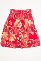Red Floral Patchwork Festival Skirt 557