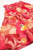 Red Floral Patchwork Festival Skirt 557