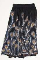 Black Peacock Feather Festival Skirt 561