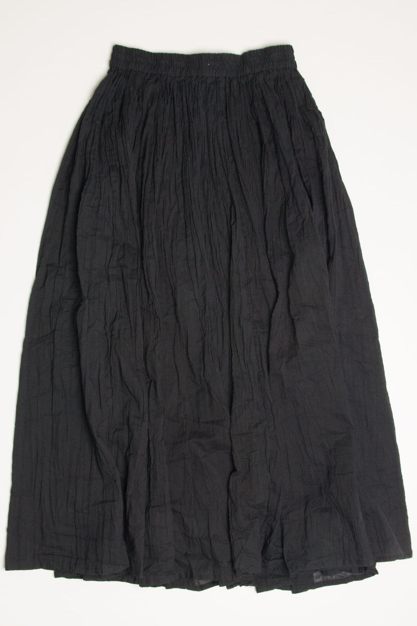 Black Crinkle Festival Maxi Skirt 565