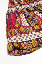 Vintage Burgundy Paisley Festival Skirt 568