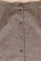Vintage Gray Button Front Wool Skirt (1980s)