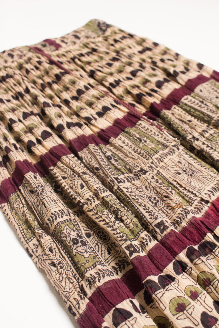 Vintage Earth Tones Festival Maxi Skirt 570