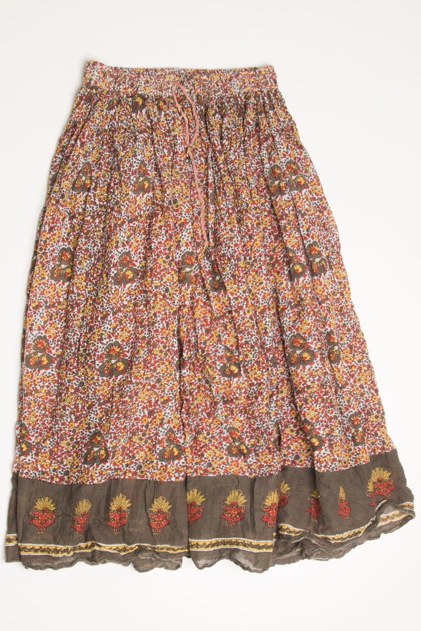 Vintage Ditsy Floral Festival Maxi Skirt 571