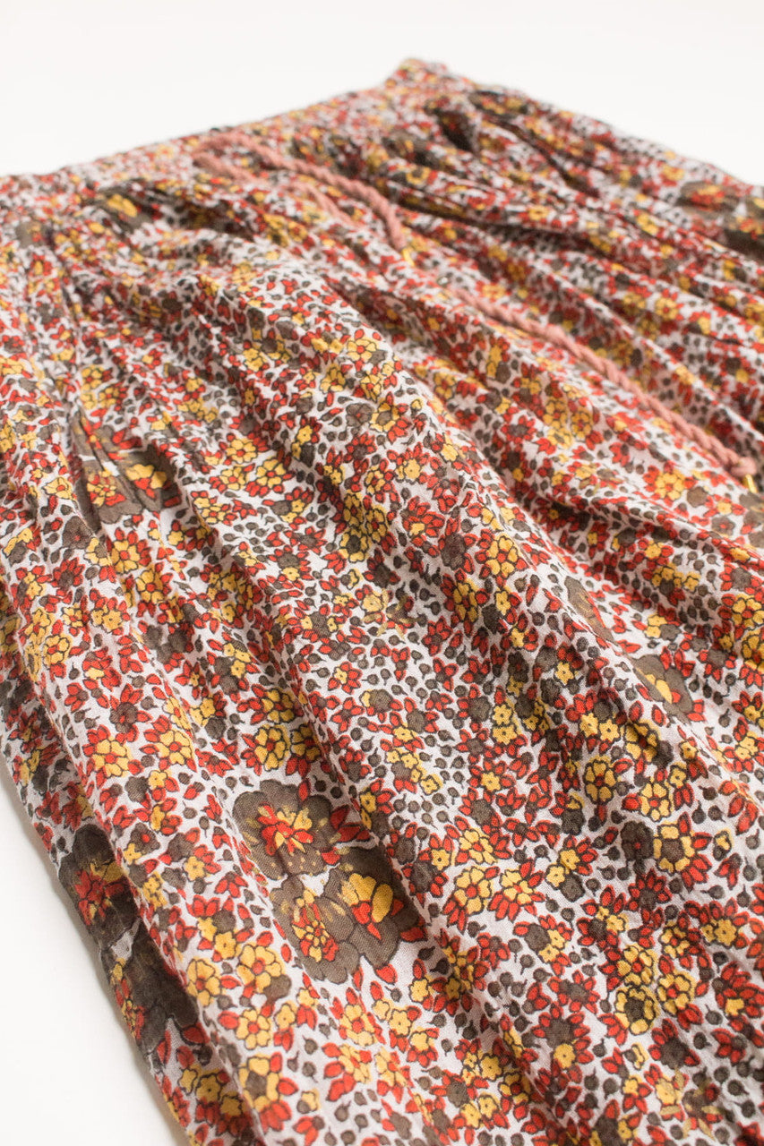 Vintage Ditsy Floral Festival Maxi Skirt 571