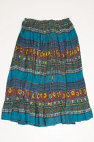 Vintage Teal Tara Festival Maxi Skirt 576