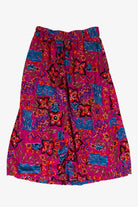Vintage Pink Abstract Floral Skirt (1990s)