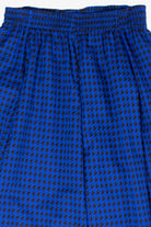 Vintage Black & Blue Houndstooth Midi Skirt