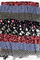 Vintage Floral Bands Midi Skirt Skirt