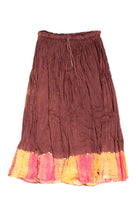 Vintage Brown Crinkle Festival Midi Skirt