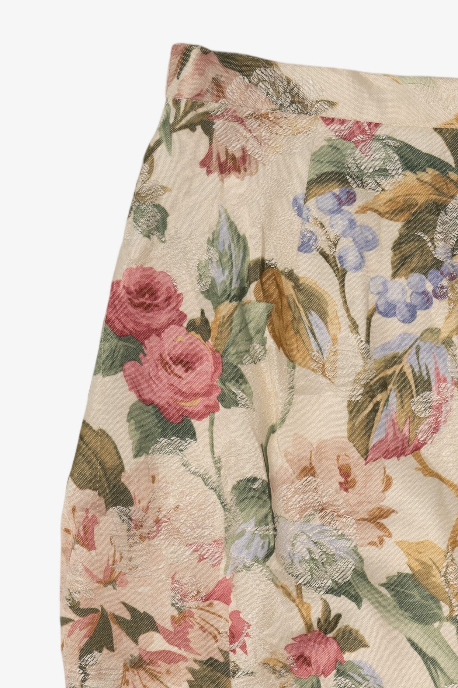 Vintage Beige Floral Jazz 2 Skirt (1980s)