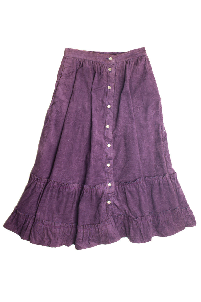 Vintage Purple Maxi  Skirt (1980s) 640
