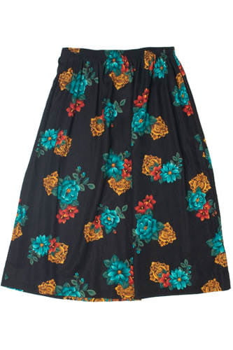 Vintage Faux Button Down Floral Skirt