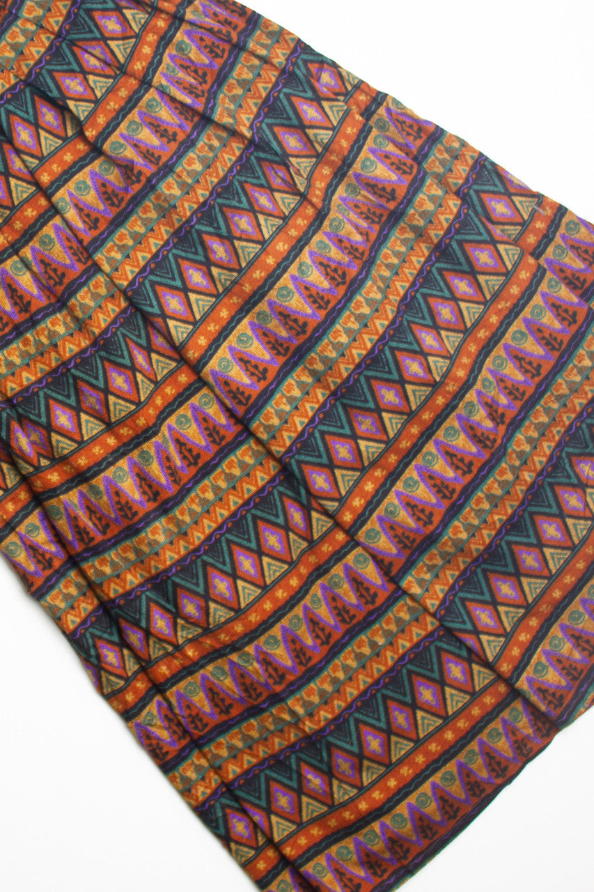 Vintage Patterned High Waist  Skirt (1990s) 650