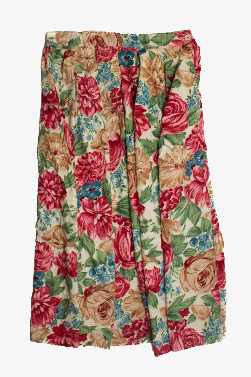 Vintage Floral Midi Skirt (1990s) 651