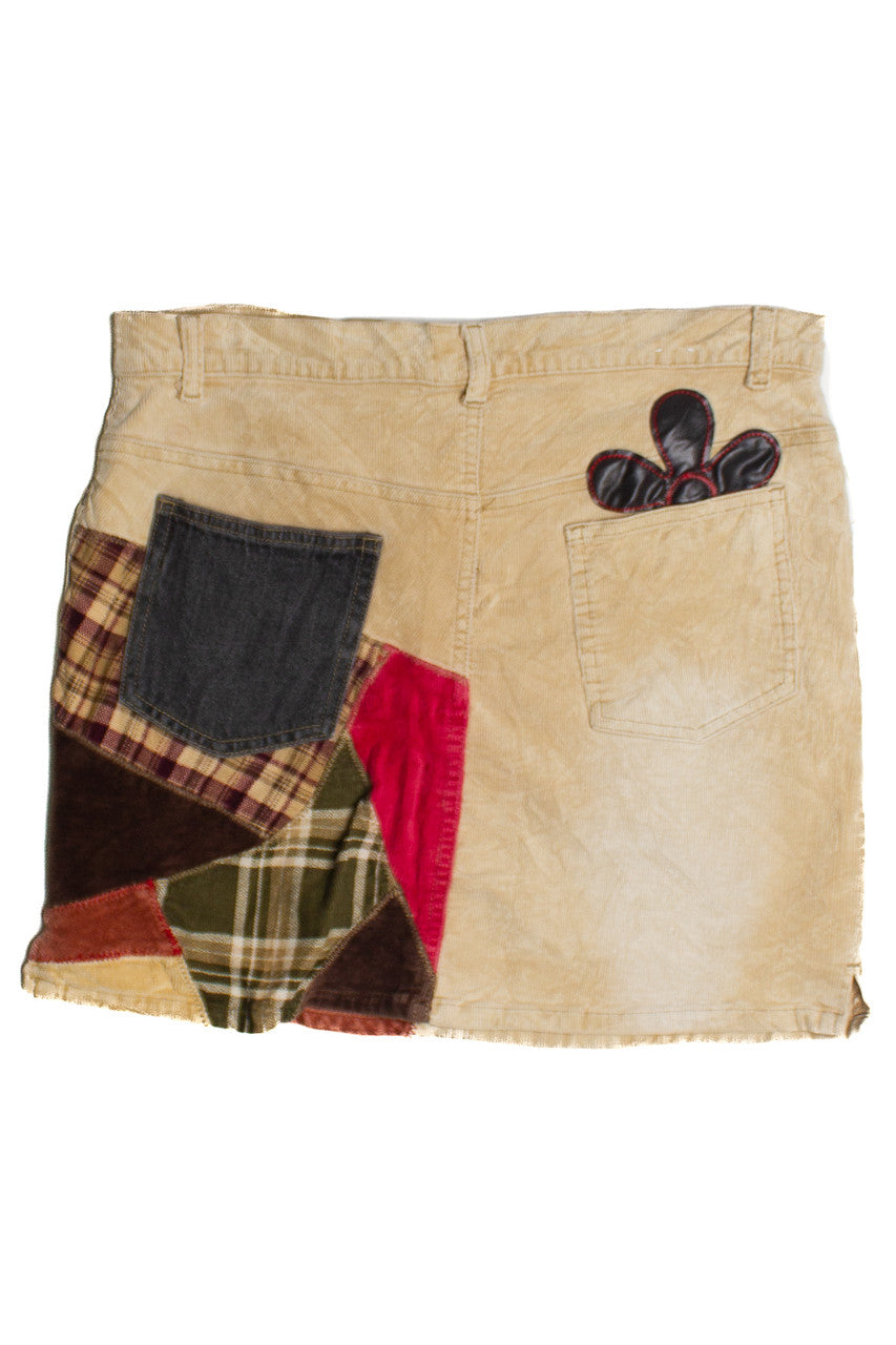 Vintage Jypsy Jeans Patchwork Peace Skirt (2000s) 661