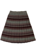Vintage Pleated Striped Brown & Green Skirt