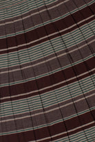Vintage Pleated Striped Brown & Green Skirt