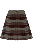 Vintage Pleated Striped Brown & Green Skirt
