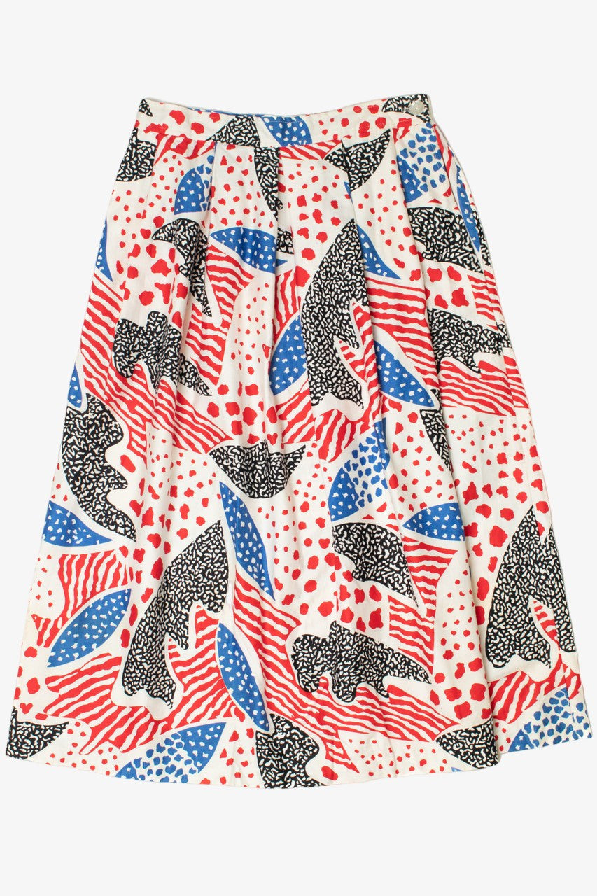 Vintage Red White & Blue Maxi Skirt