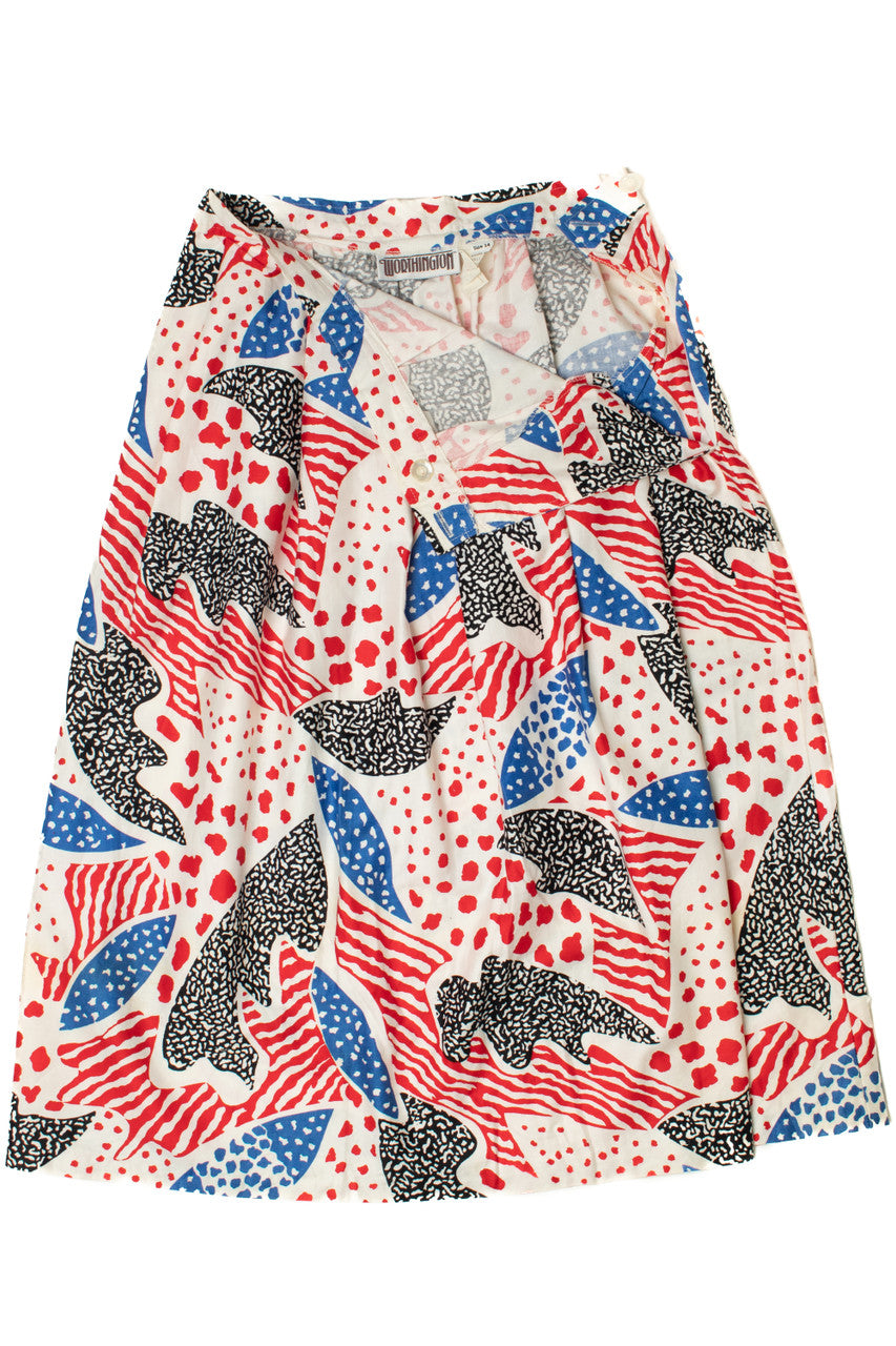 Vintage Red White & Blue Maxi Skirt