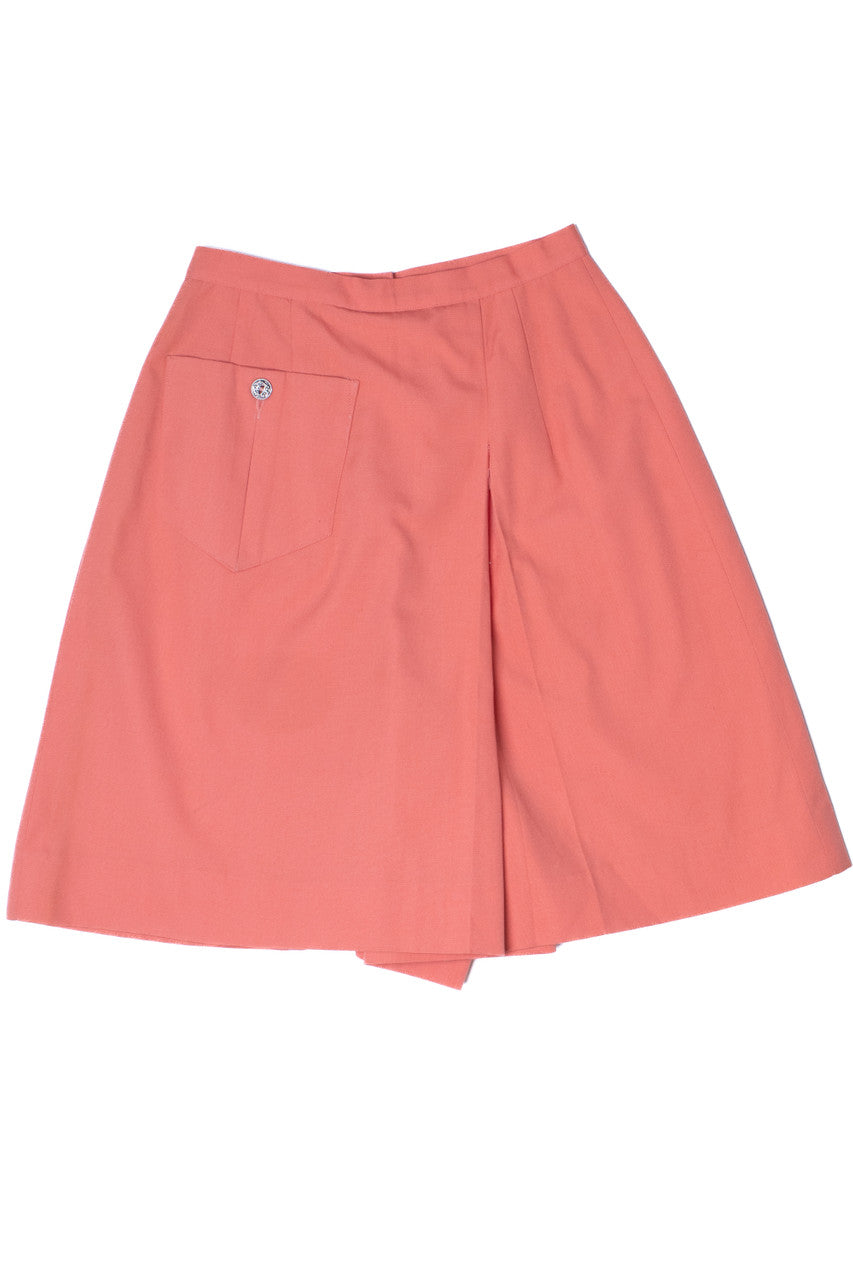 Vintage Salmon Pink High Waisted Skort Skirt