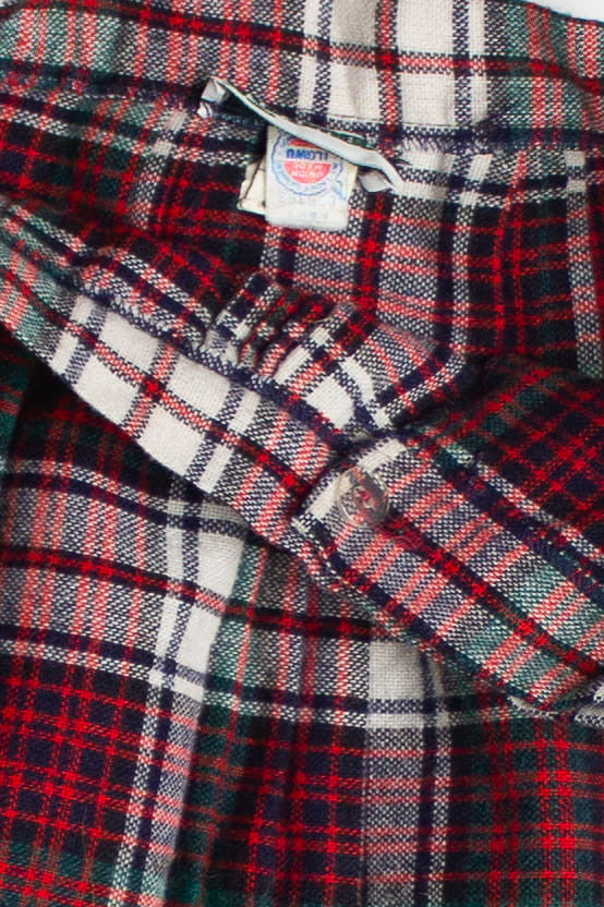 Vintage Plaid Wool Midi Skirt (1980s)