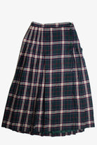 Vintage Plaid Wool Maxi Skirt (80s) 690