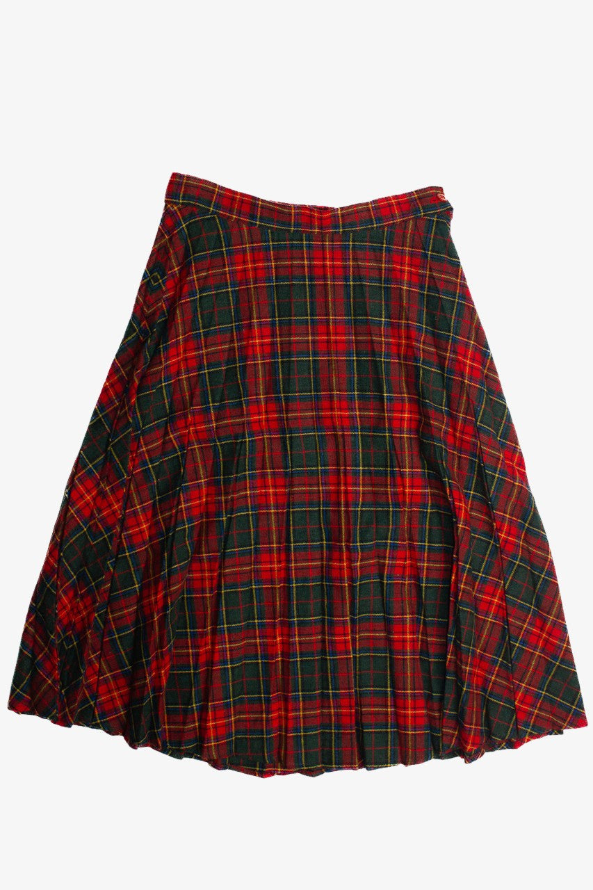Vintage Plaid Midi Skirt (90s) 693