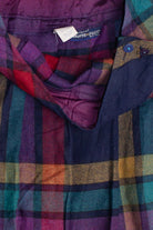 Vintage Plaid Wool Midi Skirt (80s) 694