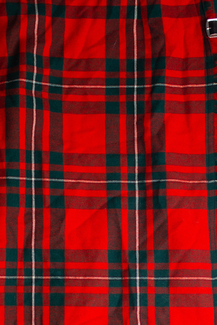 Vintage Plaid Wool Maxi Skirt (80s) 695