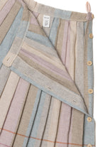 Vintage Pastel Striped Pleated Skirt