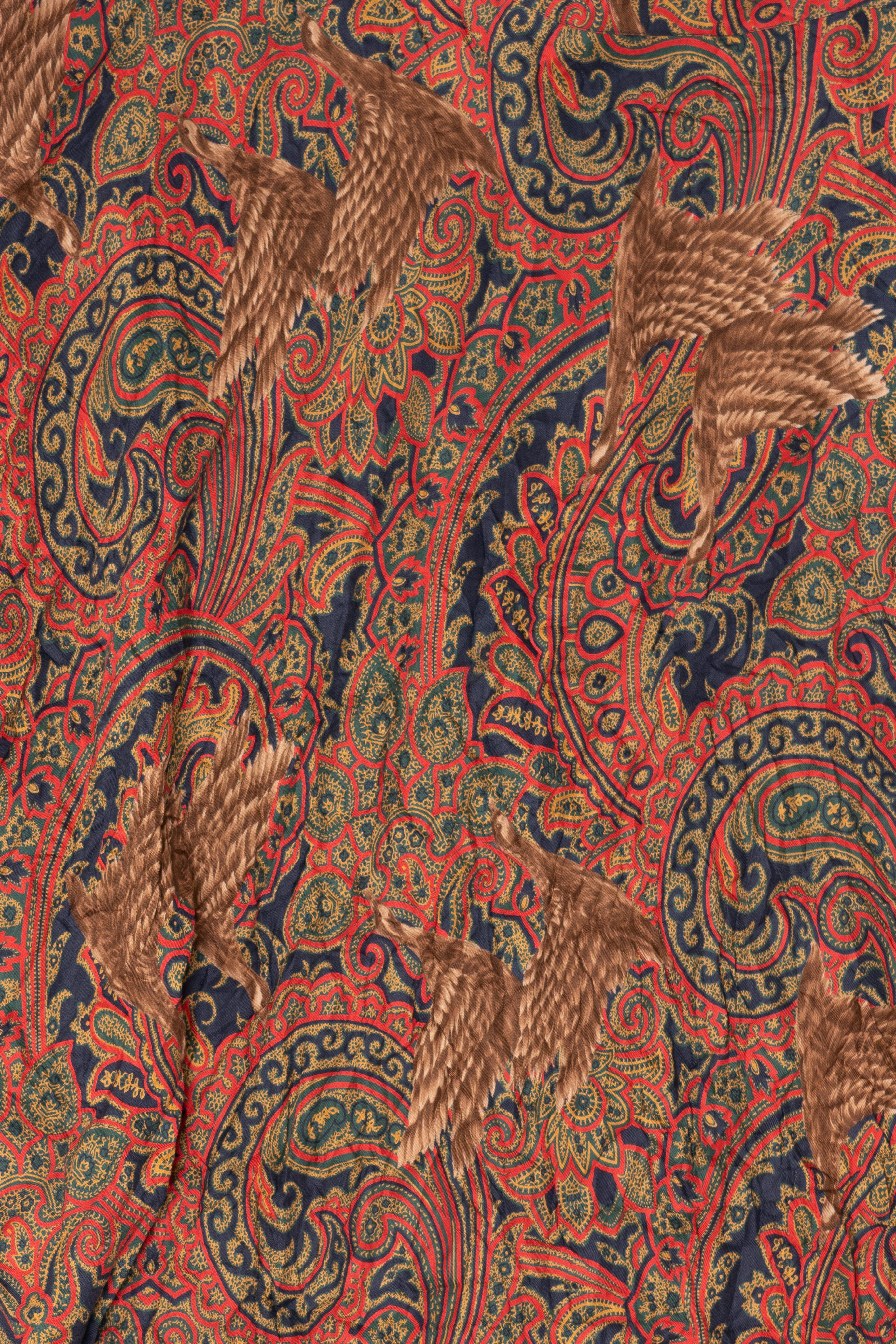 Vintage Paisley And Ducks Pattern Skirt (1980s)