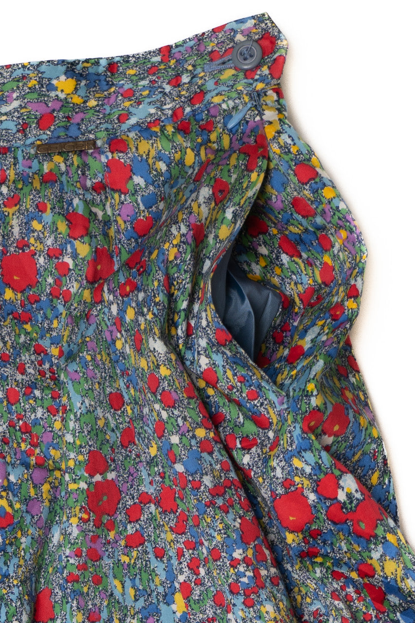 Vintage Poppy Field Floral Geiger Skirt