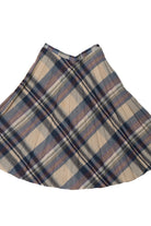 Vintage Navy Plaid Wool Skirt