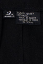 Vintage Black Pleated Wool Skirt