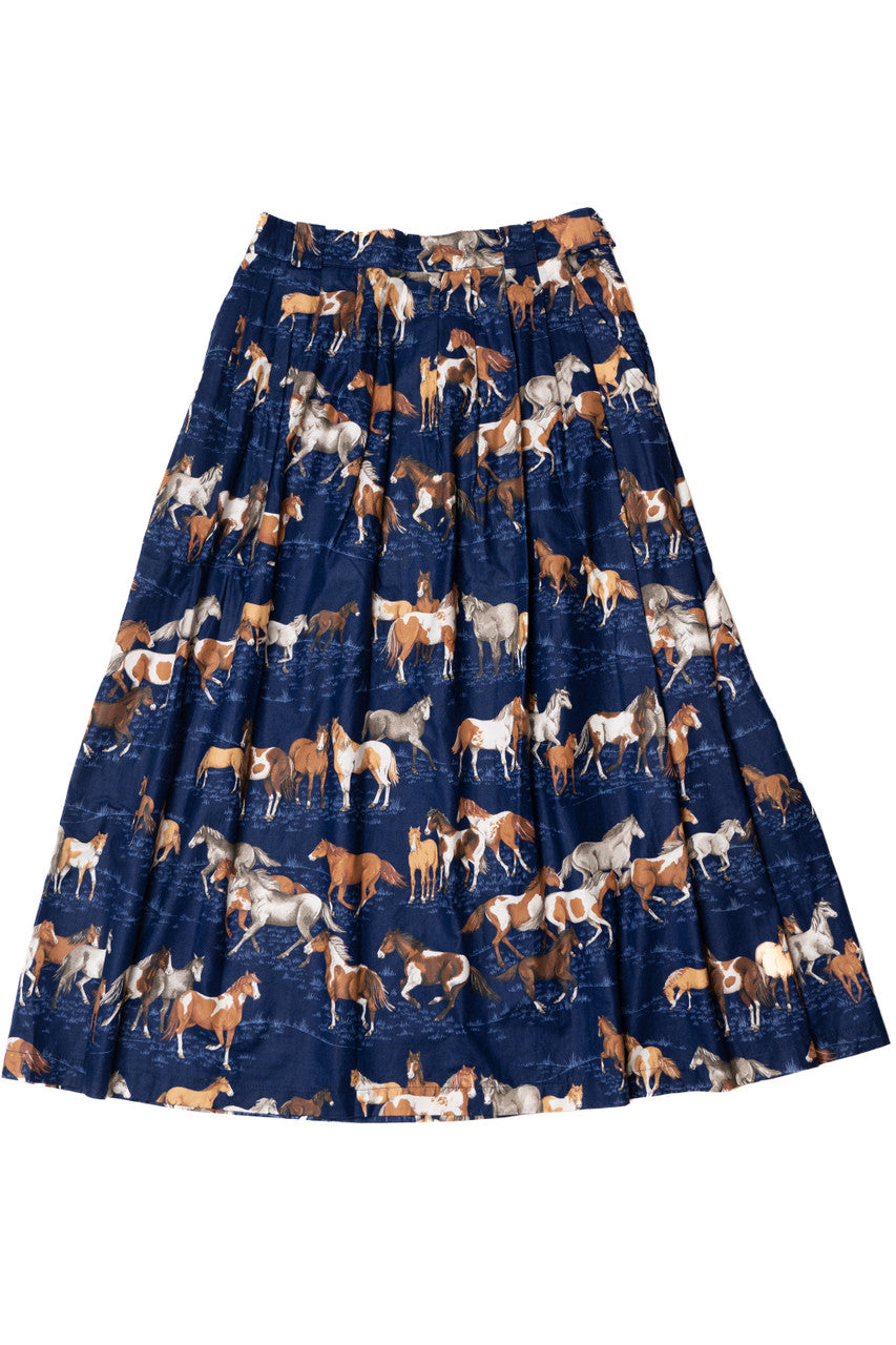 Vintage Horse Pattern Lightweight Skirt