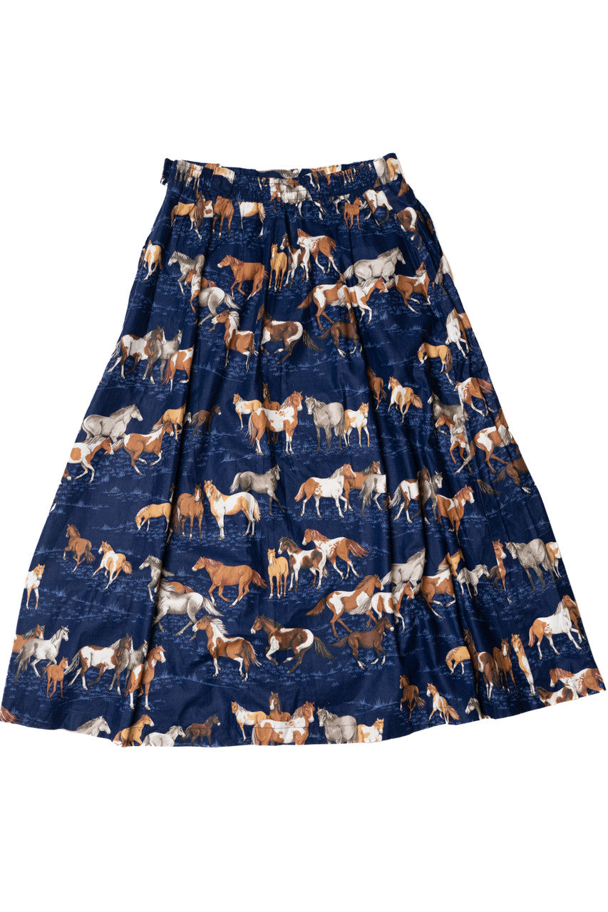 Vintage Horse Pattern Lightweight Skirt