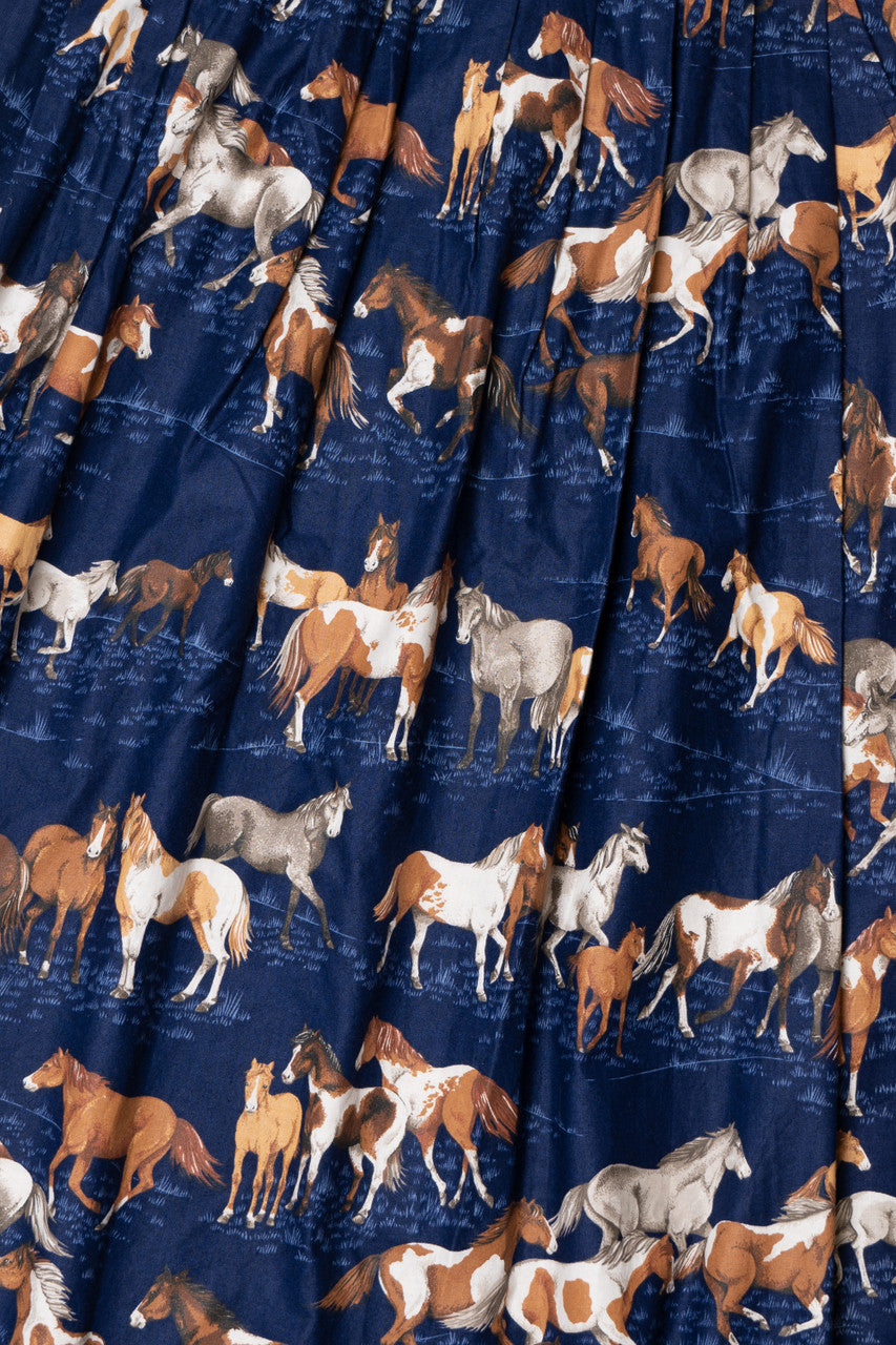 Vintage Horse Pattern Lightweight Skirt