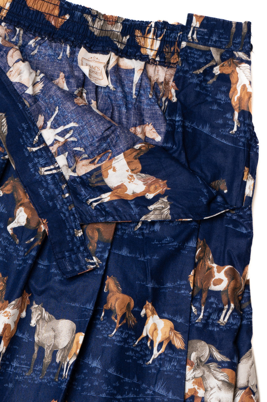 Vintage Horse Pattern Lightweight Skirt