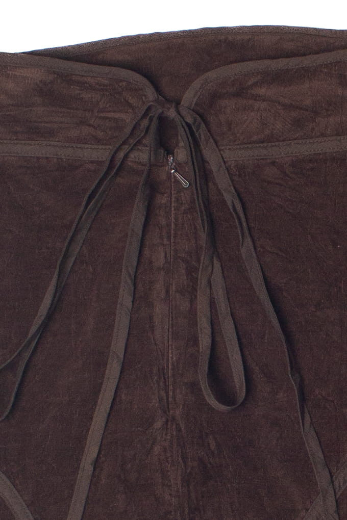Vintage Y2K Piping Detail Corduroy A-Line Skirt