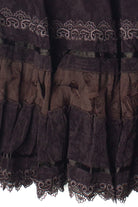 Vintage Lace Trim No Wale Corduroy Circle Skirt