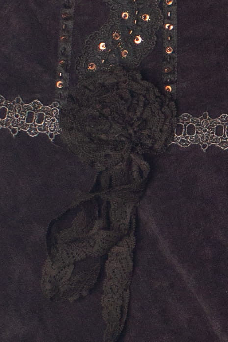 Vintage Lace Trim No Wale Corduroy Circle Skirt