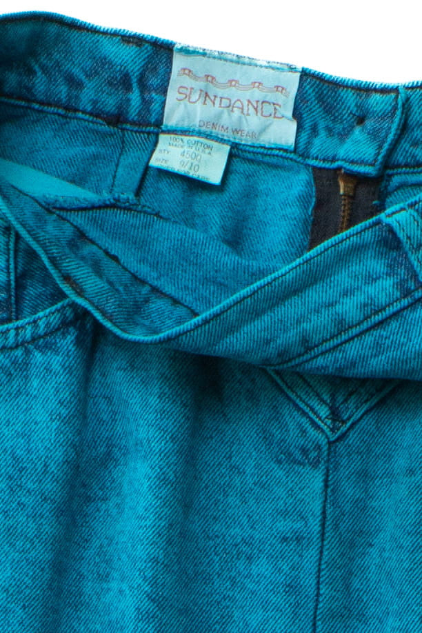 Vintage Sundance Blue Denim Midi Skirt (1990s)