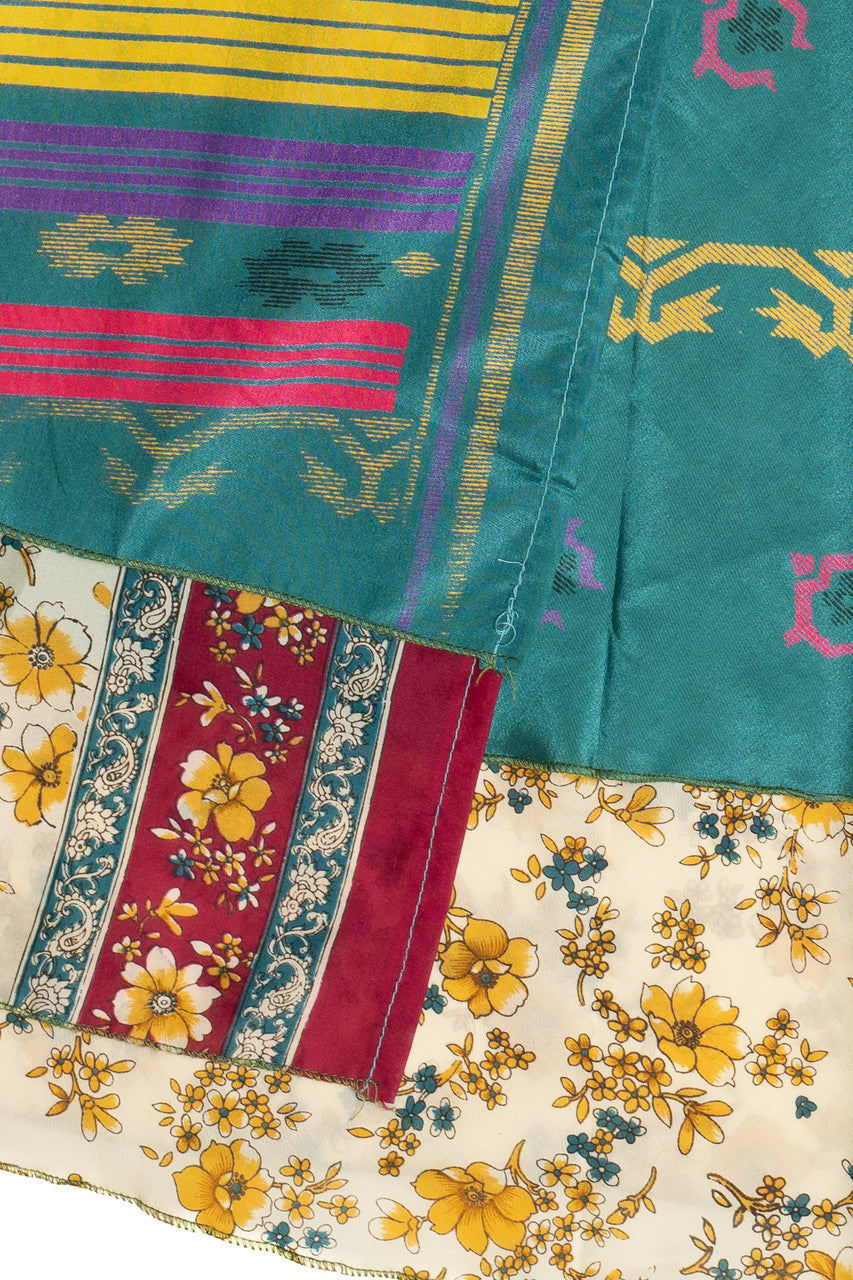 Vintage Layered Scarf Wraparoud Reversible Skirt